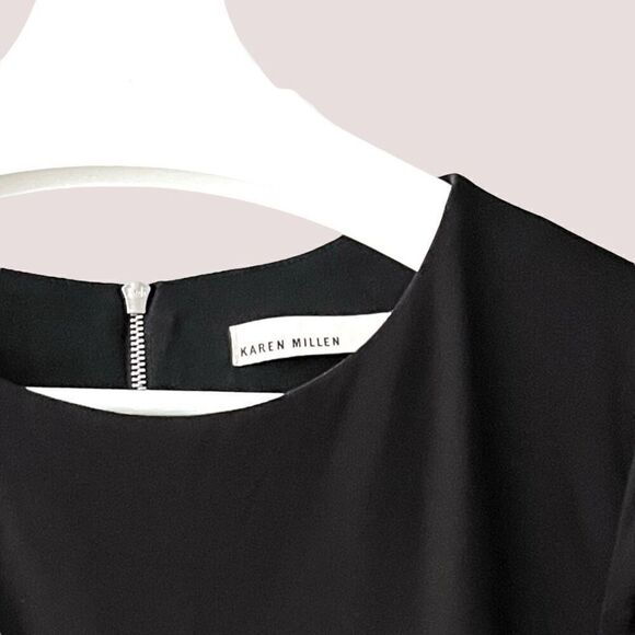 KAREN MILLEN EUC Jersey drape midi in Black Size 10 - Picture 4 of 8